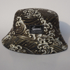Wave Pattern Bucket Hat - Japanese Style Black & Gold Bucket Hat