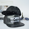 Hip Hop Flat Brim Snapback Hat Custom Embroidered Streetwear Cap