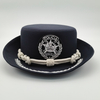 Custom Ceremonial Police Dress Hat Formal Uniform Parade Hat with Embroidered Badge And Braided Cord