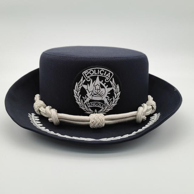 Custom Ceremonial Police Dress Hat Formal Uniform Parade Hat with Embroidered Badge And Braided Cord