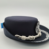 Custom Ceremonial Police Dress Hat Formal Uniform Parade Hat with Embroidered Badge And Braided Cord