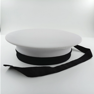 Classic Marine Sailor Hat White Flat Top Cap