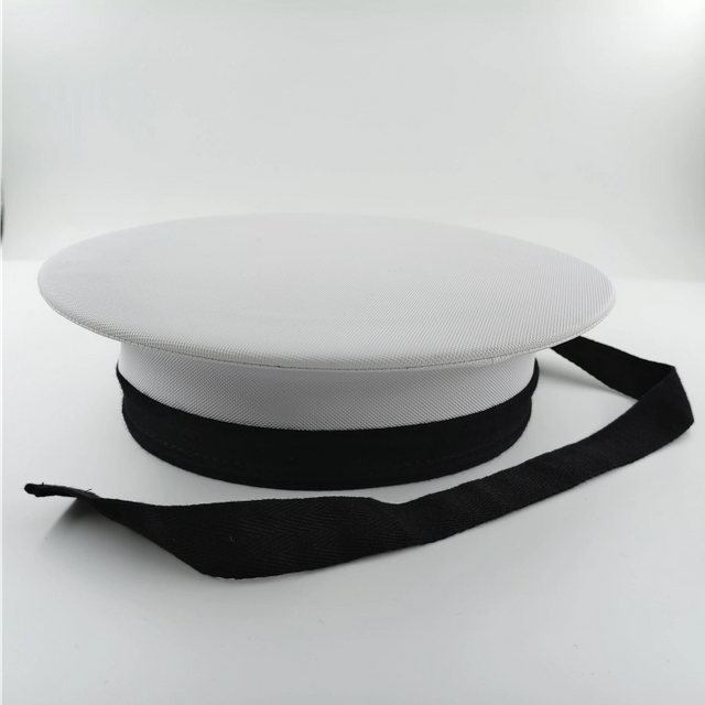 Classic Marine Sailor Hat White Flat Top Cap
