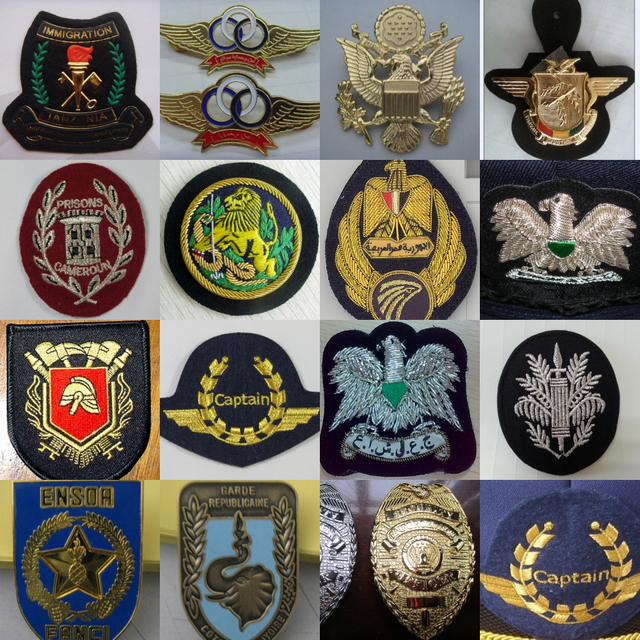 Custom Hat Badges, Cap Insignia, Embroidered Hat Emblems, Metal Badges for Military, Security, Uniform Hats
