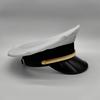 High‑End Property Concierge Security Uniform Hat White Mesh Breathable Peak Cap With Gold Band